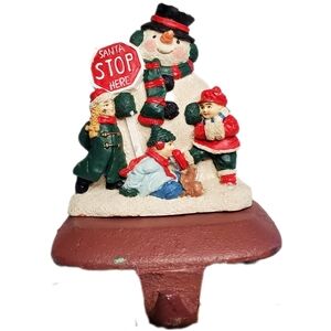 New Creative Enterprise  Vintage (1993) Snowman Crossing Guard Stocking Hanger